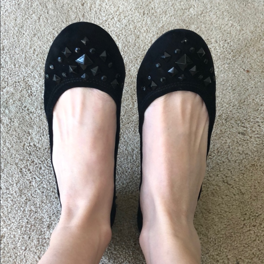 Black BCBGMaxAzria flats with gems - Picture 5 of 5